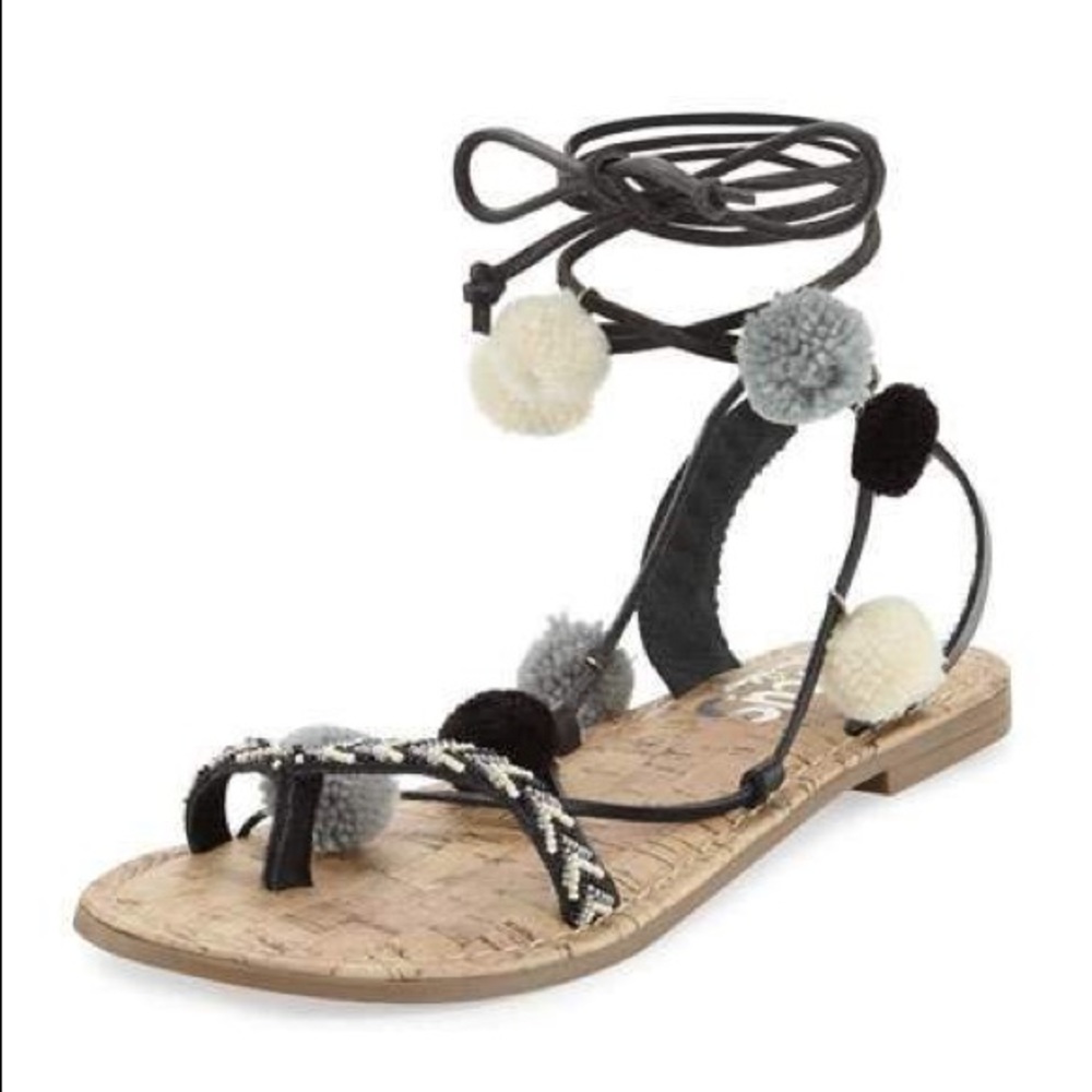 Circus by Sam Edelman pom pom tie sandals